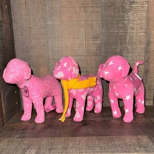 PINK Dog Plush Trio